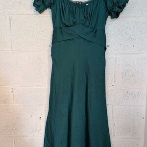 Saints and Secrets Off The Shoulder Green Dress Size Small